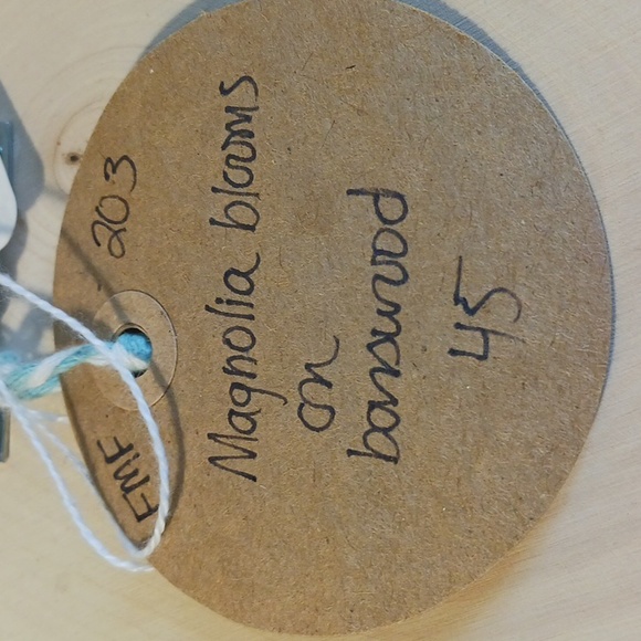 Magnolia Blooms on Basswood Slab Hand Crafted Original Unique Art #eshopchicago - Picture 9 of 9